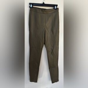 Topshop Olive Green Faux Leather Pants
